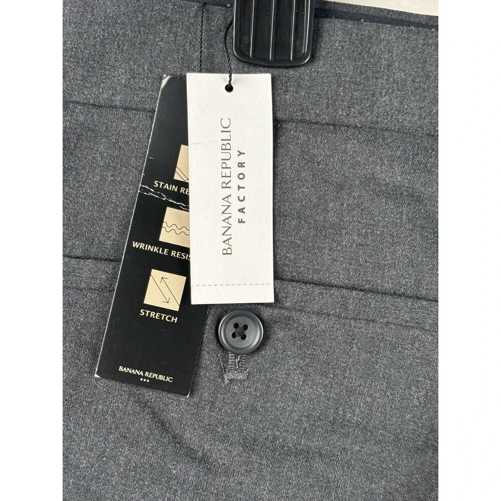Banana Republic Dress Pants Mens Size 34x30 Gray NWT Standard Stretch Fit